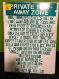 Private tow-away zone sign