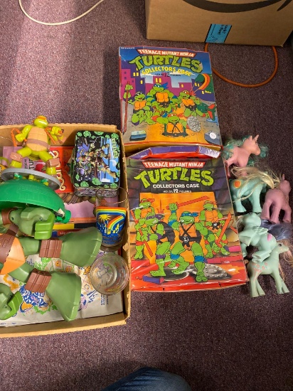 Ninja Turtle toys, cases, figurines, glasses, My Little Pony