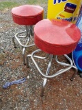 Pair of chrome stools