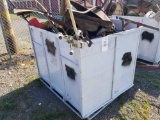 Steel pallet box full of hardware, iron