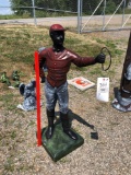 Concrete lawn jockey