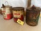 Three Sinclair oil and grease buckets
