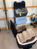 Pet crates, crutches