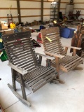 2 heavy wood porch rockers