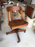 Early oak desk chair