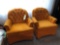 (2) orange Broyhill chairs