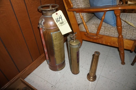 Copper fire extinguisher, brass nozzle