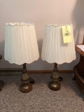 (2) brass pitcher lamps