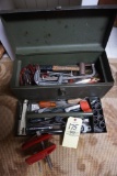 Toolbox, sockets, C clamps, vise
