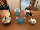 Goebel cream & sugar, Glassware, basket, vases