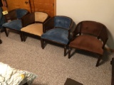 (4) Mid-Century Upholstered Chairs