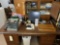 Desk, Compuer Monitor, Lights, Paper
