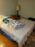 King Bed, Blankets, Side Stand and Lamp