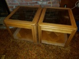 Pair of Glass Top End Stands