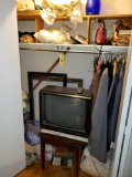 TV and Swivel Top Table, Contents of Closet, Assortment