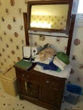 Wash Stand with Mirror, Towels, Speaker System