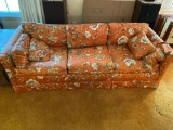 (2) Orange Floral Sofas