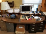 2 Drawer Filing Cabinets, Monitor, Keyboard, Office Supplies, Lamp