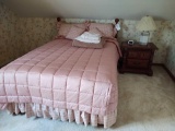 4 PC Double Bedroom Suite w/ Bed, Night Stand, Chest of Drawers and Dresser w/ Double Mirrors