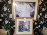 Two Framed Pictures, Urns & Decor