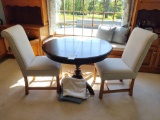 Dining Table & Two Upholstered Chairs & Table Clothes