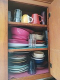 Contents of Kitchen Cabinets, Inc Glasses, Dishes, Pots Pans etc.