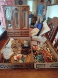 2 Boxes of Costume Jewelry, Purses and Jewelry Box