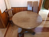 Round Table with 2 Leaves and 1 Chair