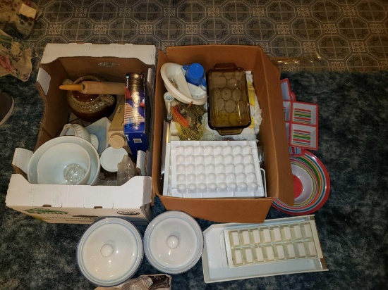 Assorted Kitchenware, Pyrex Bowls, Utensils, More