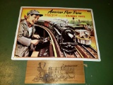 American Flyer Tin Sign, Wood Locomotive Art