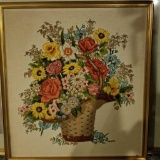 Needlework: Flowers in Basket