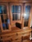 Oak two-pc. lighted china cabinet