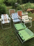 5 folding chairs - 2 lounge chairs