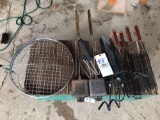 Camp items - fishing pole holders - pie irons