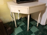Painted corner table with drawer