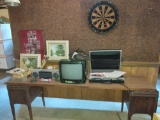 Art supplies, dartboard, Zenith TV