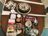 Assorted dishes, holiday vases, coasters, flatware and decor