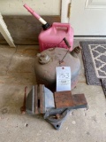 Gas Cans and Vise