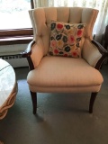 Two upholstered armchairs