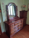 Sumpter 5-pc. Bedroom Suite with bed, chest of drawers, nightstand, dresser with mirror