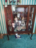 Depression-era china cabinet with Queen Anne style legs