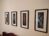4 framed and signed Oriental prints