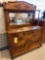 Fancy Oak Buffet with Mirror and Applied Carvings