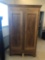 Early 2-Door Wood Wardrobe with Applied Carvings