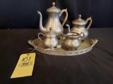 Pewter coffee and tea set