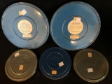 Movie Reels, Kent State 1971 Chestnut Burr Book, Guildcraft Tin, Featherlite Jug