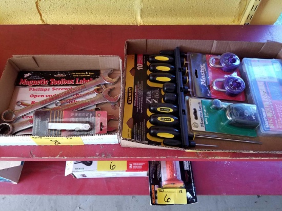 New screwdrivers, wrenches, locks