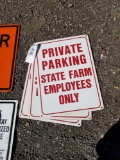 3 parking signs, metal