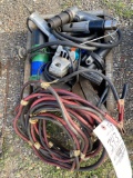 Angle grinder, jumper cables, air tools
