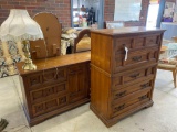 Matching dresser with mirror and chest of drawers